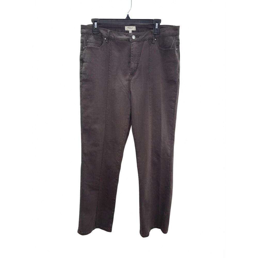 NEW TRU LUXE women's high rise pintuck leg bootcut jeans in chocolate